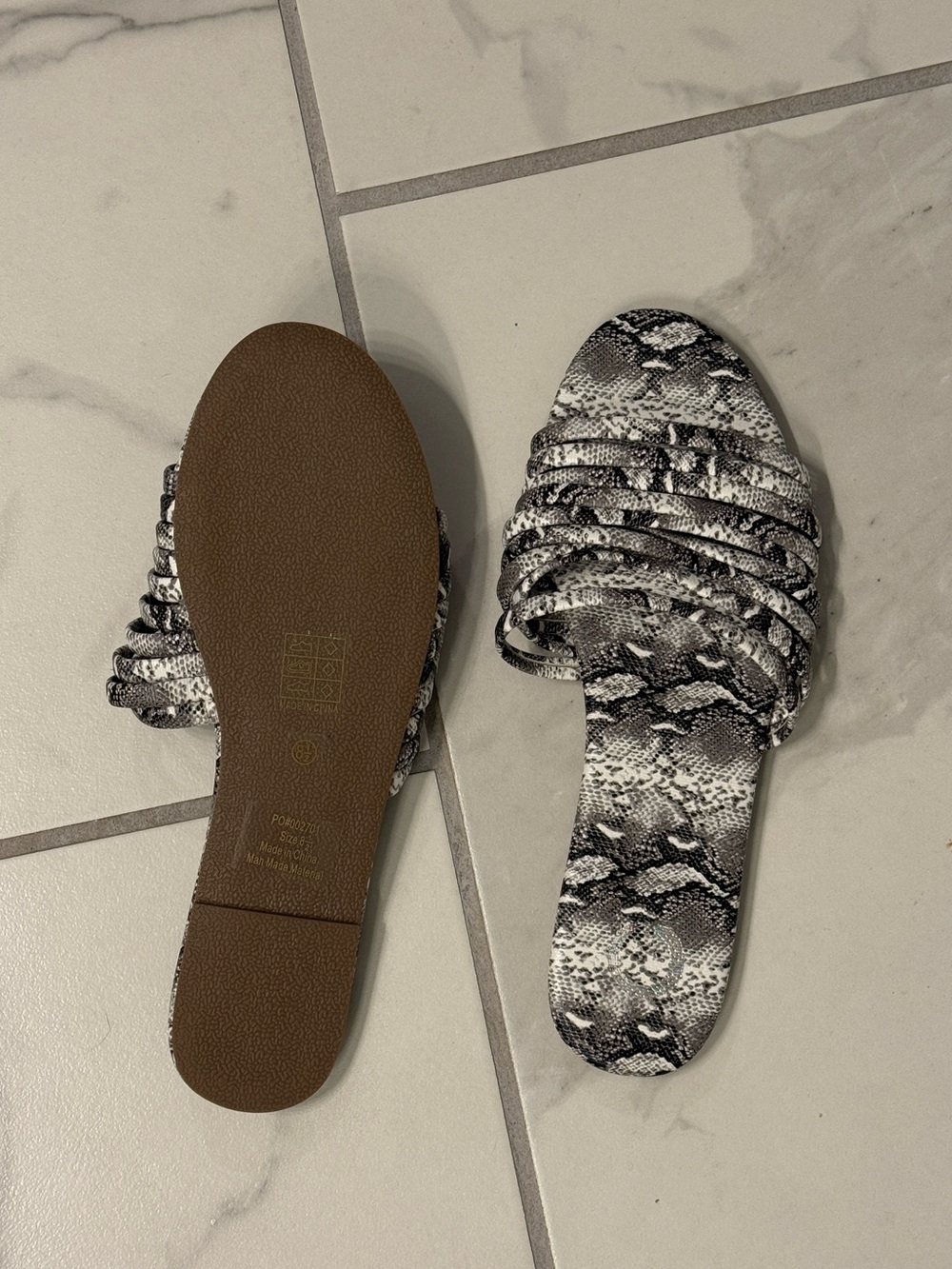 Snake print sandals